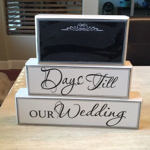 Days until we are married chalkboard sign